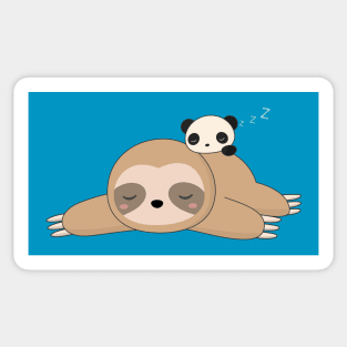 Kawaii Lazy Sloth and Panda T-Shirt Sticker